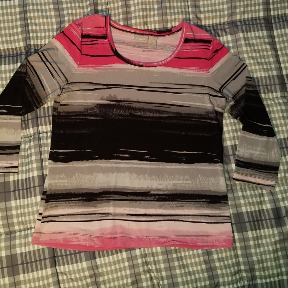 Chico's "size 1" slinky t with 3/4sleeves